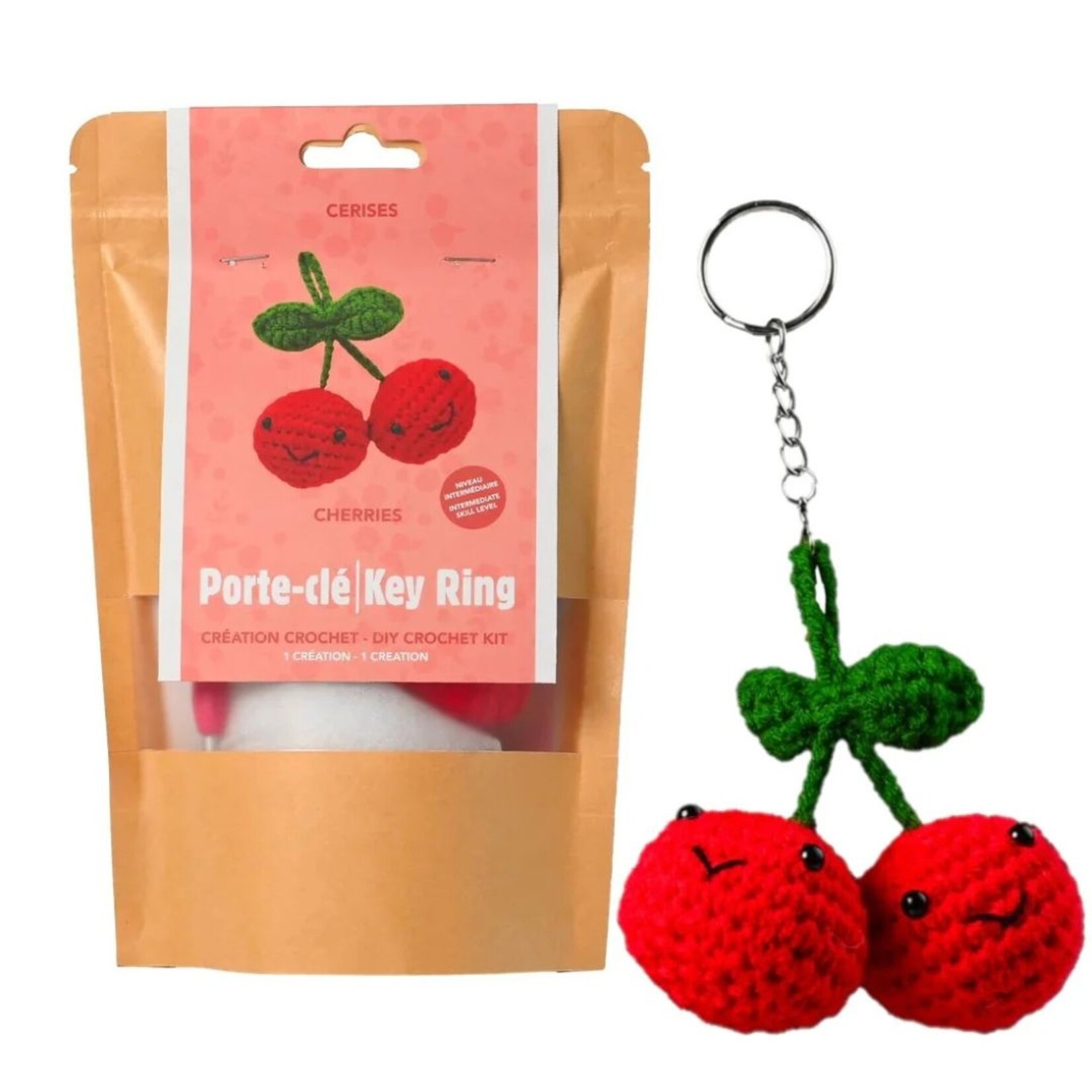 PBI ART DIY CROCHET KEY RING KIT CHERRIES
