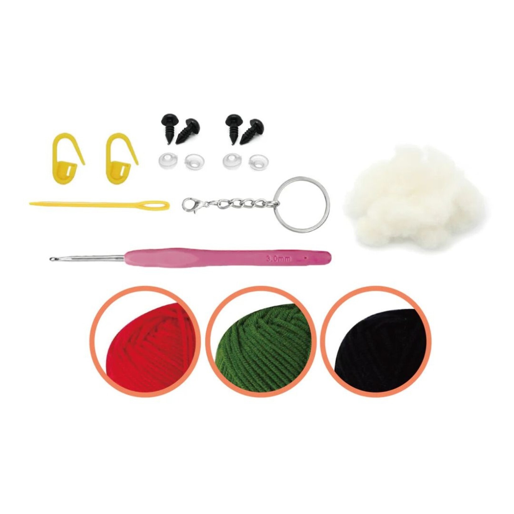 PBI ART DIY CROCHET KEY RING KIT CHERRIES