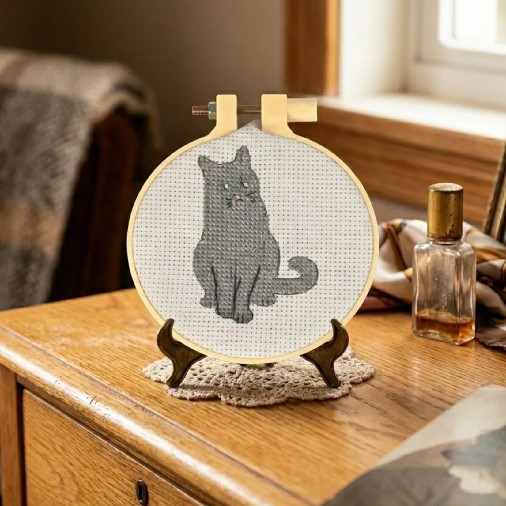 PBI ART CROSS STITCH KIT MITTENS KITTY