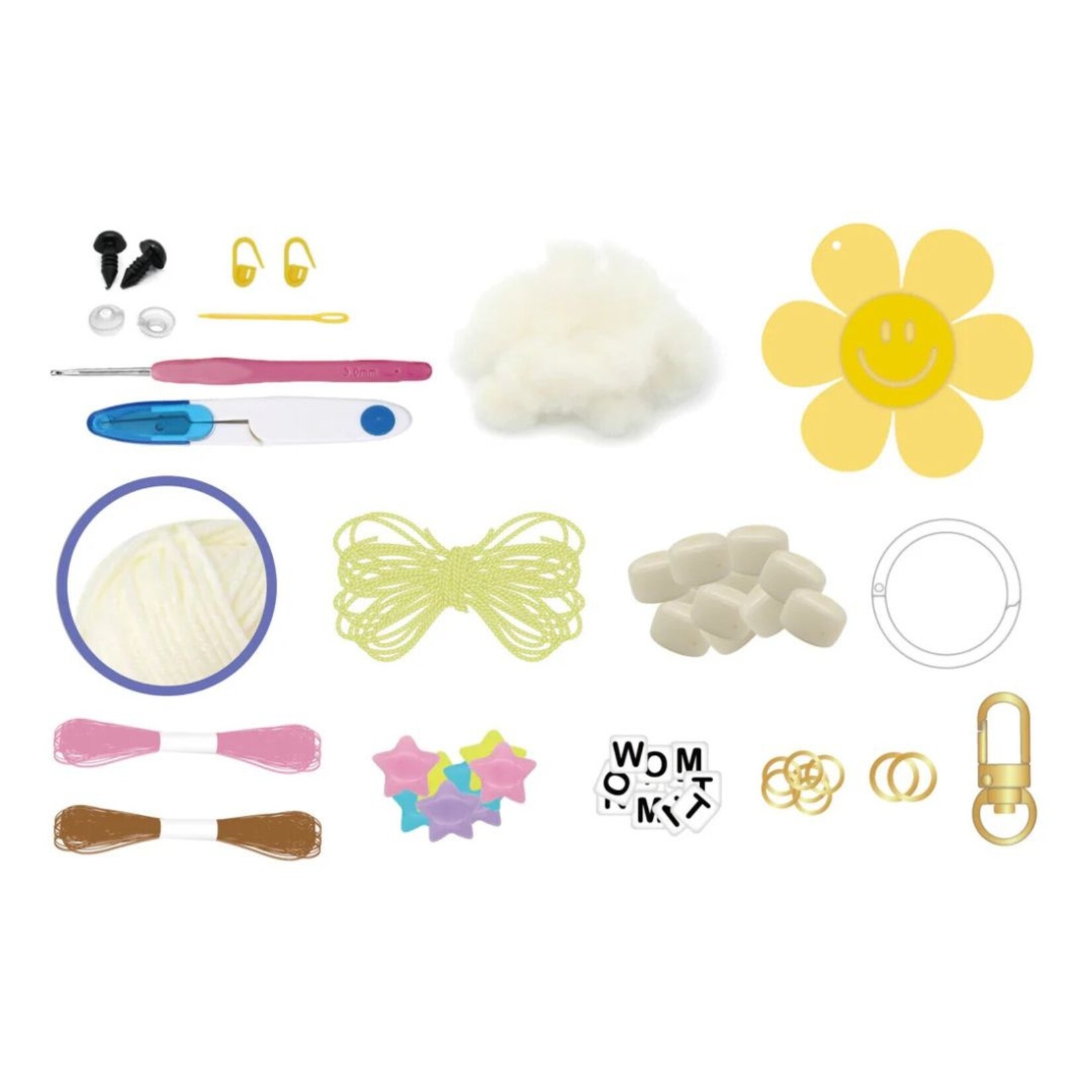PBI ART DIY CROCHET KEY RING KIT LITTLE BUNNY