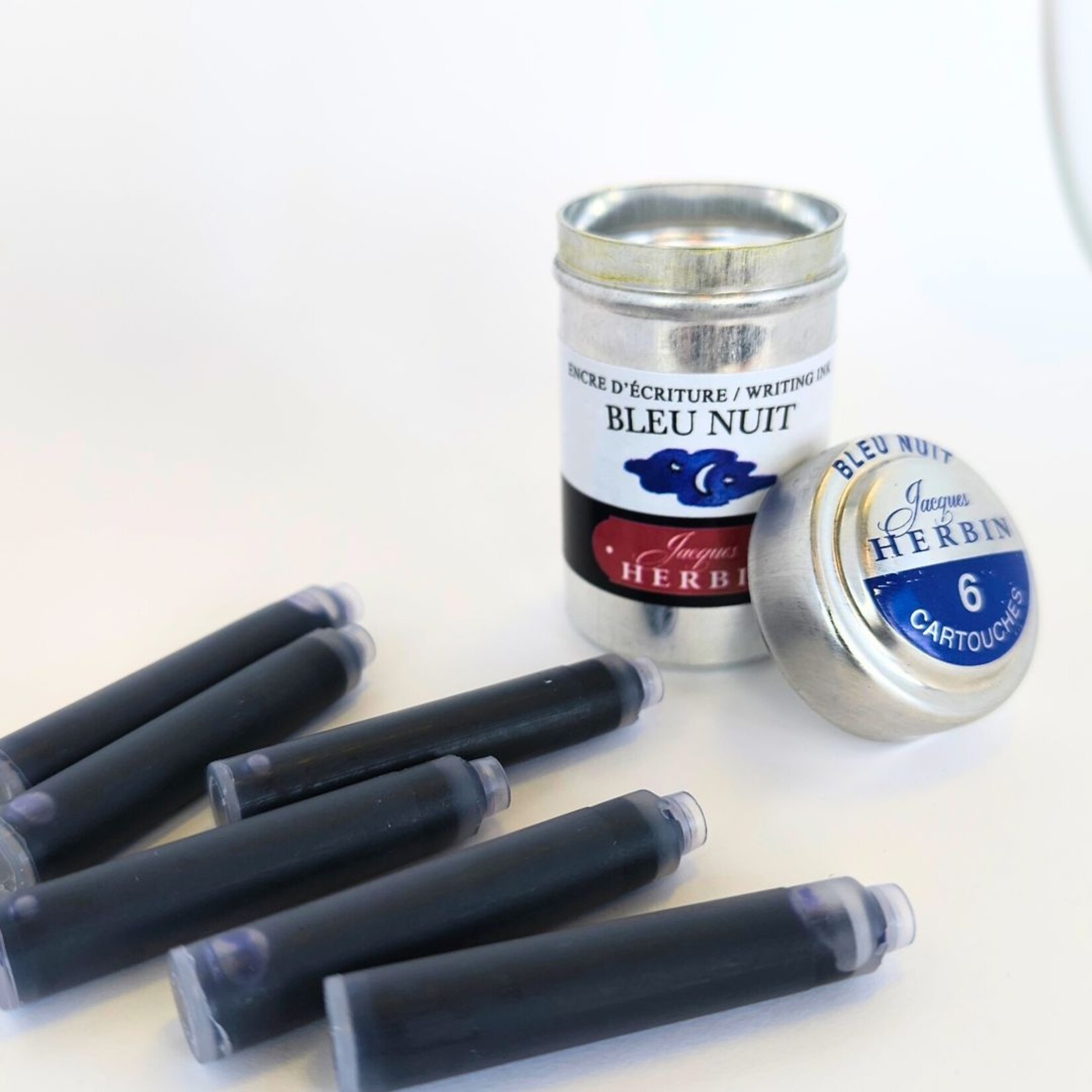 HERBIN INK CARTRIDGE REFILL 6/PK MIDNIGHT BLUE
