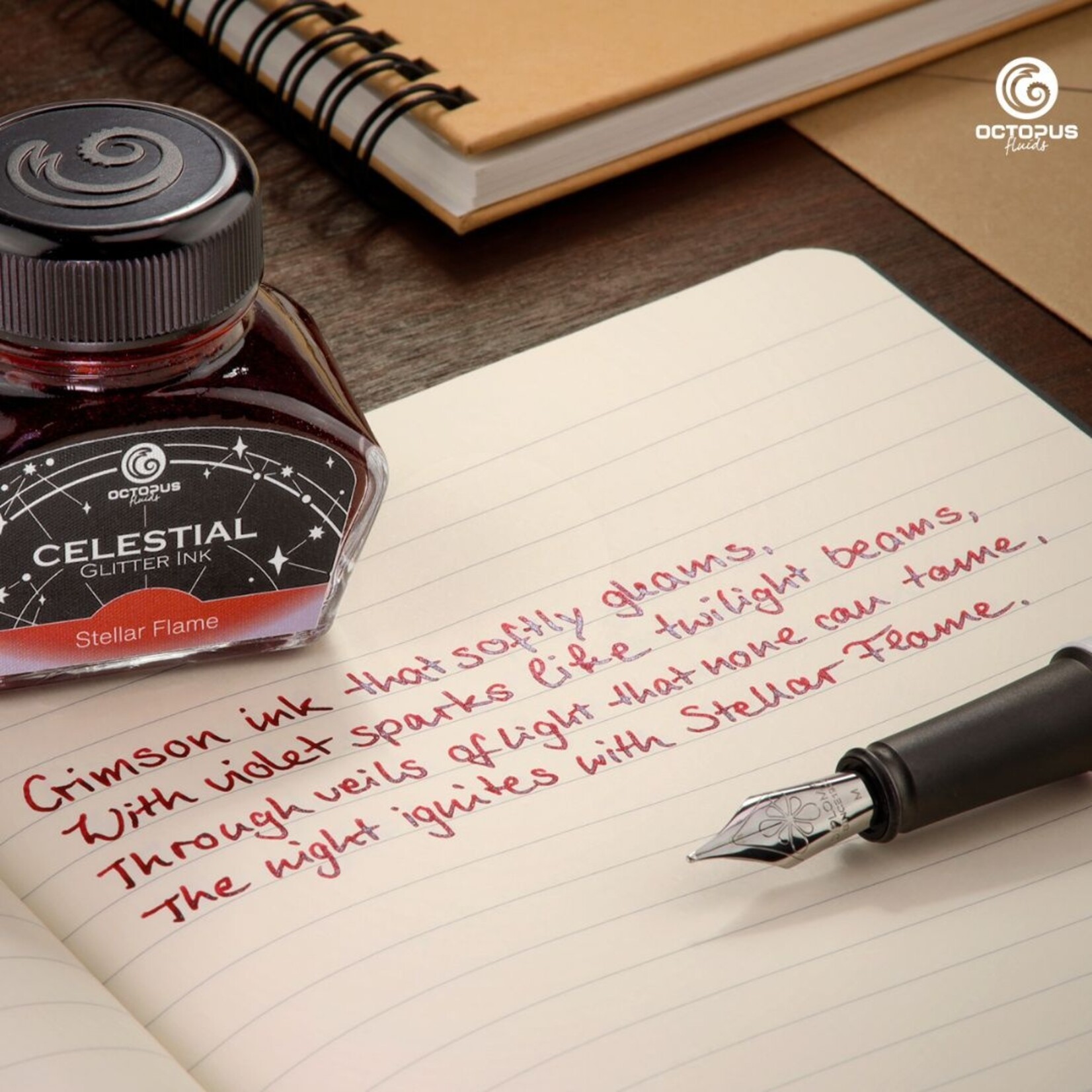 OCTOPUS CELESTIAL GLITTER INK 10ML STELLAR FLAME