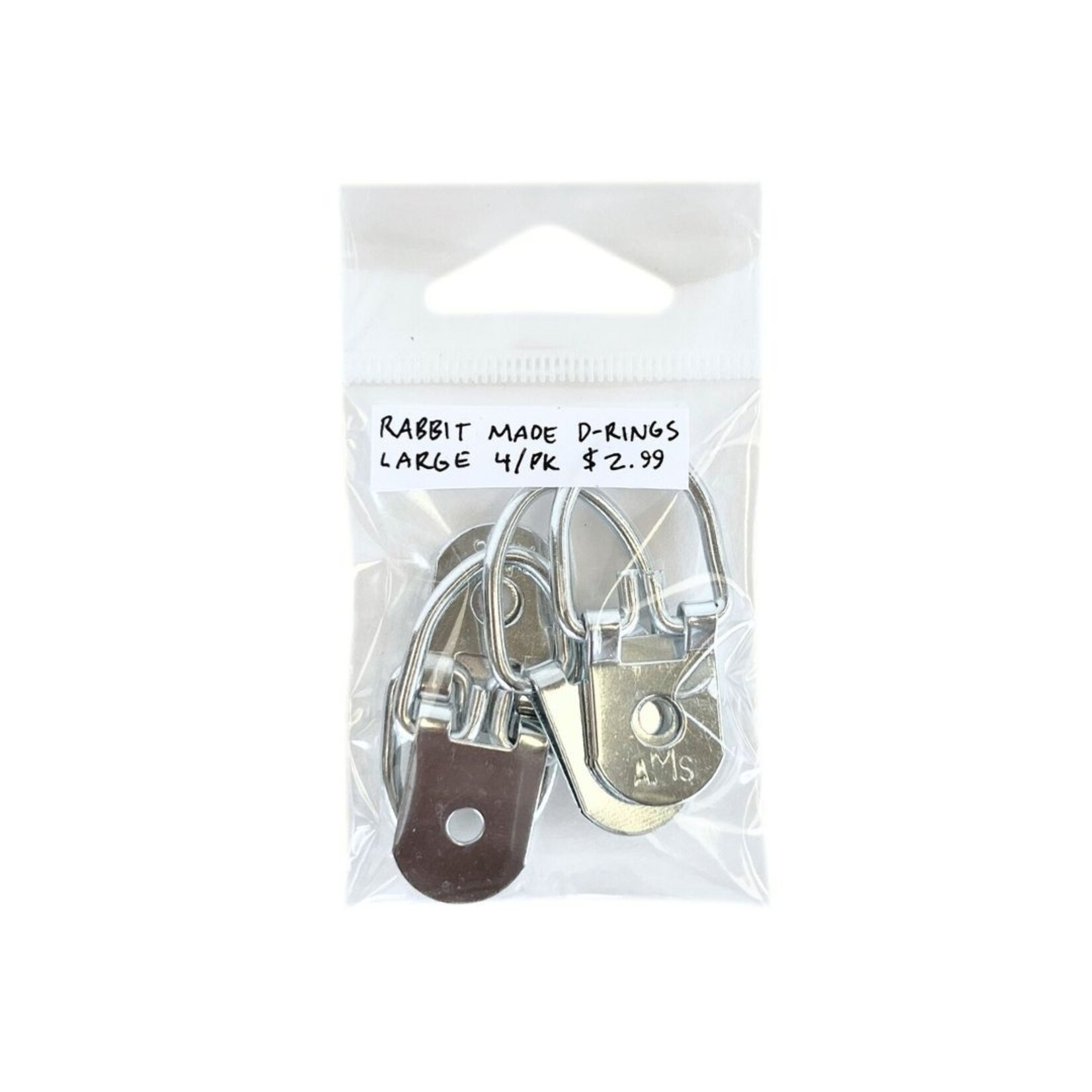 GILDED RABBIT D-RING HANGERS LARGE 4/PK