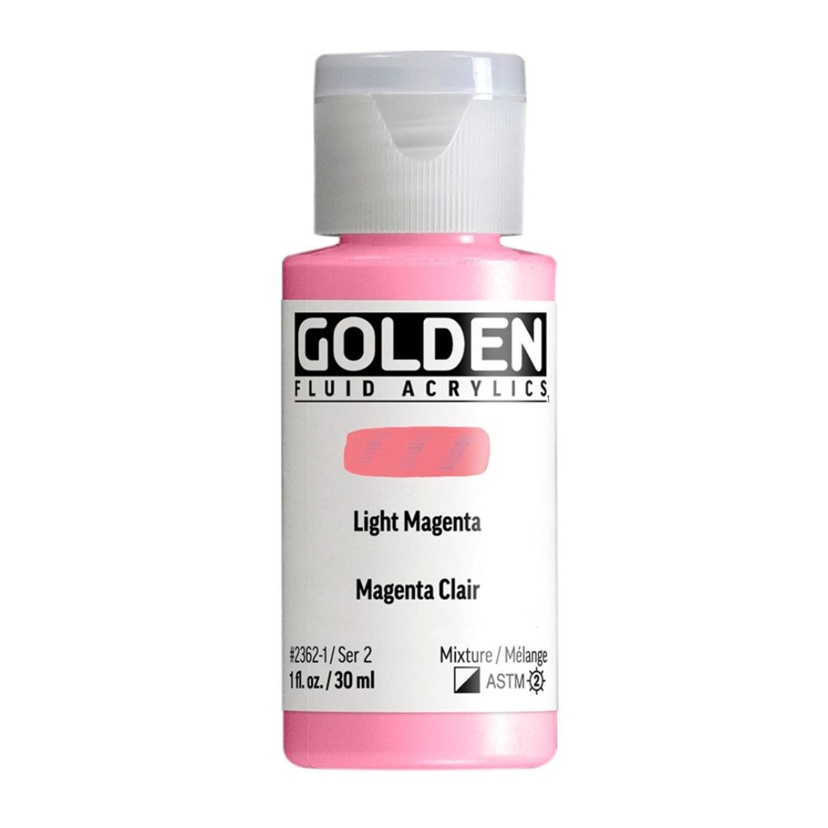 GOLDEN GOLDEN FLUID ACRYLIC 1OZ LIGHT MAGENTA