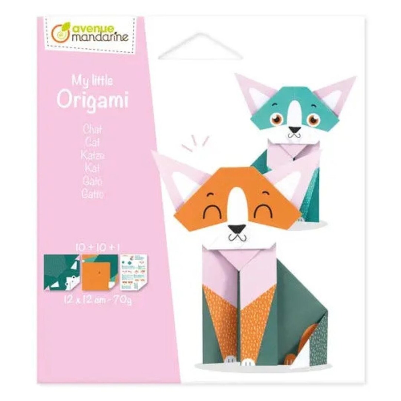 MY MANDARINE MY LITTLE ORIGAMI CAT KIT 20/SHT