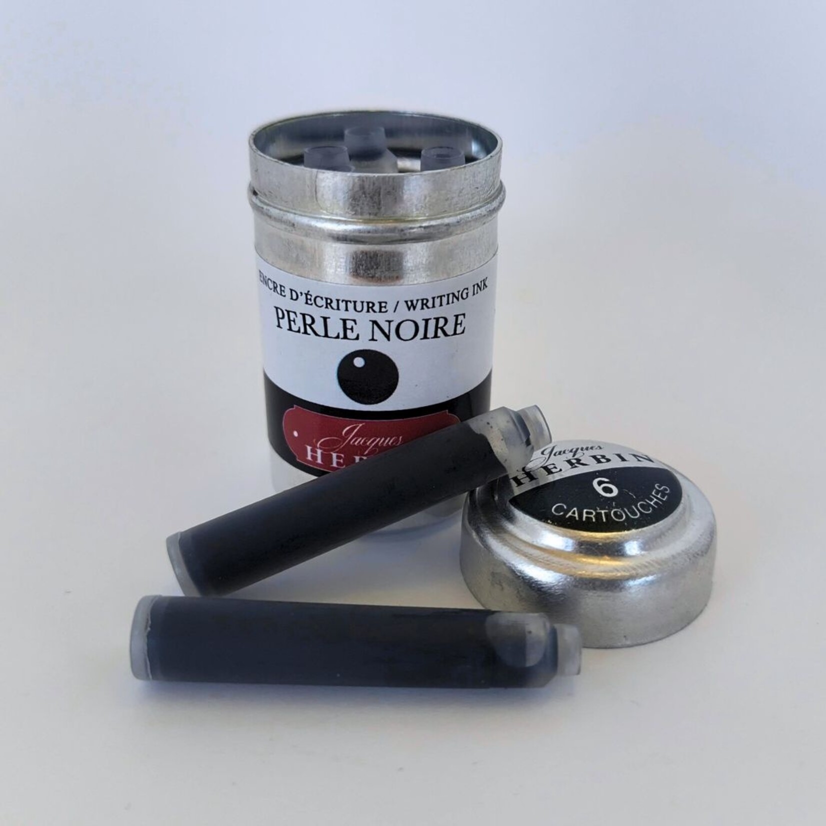 HERBIN INK CARTRIDGE REFILL 6/PK BLACK PEARL