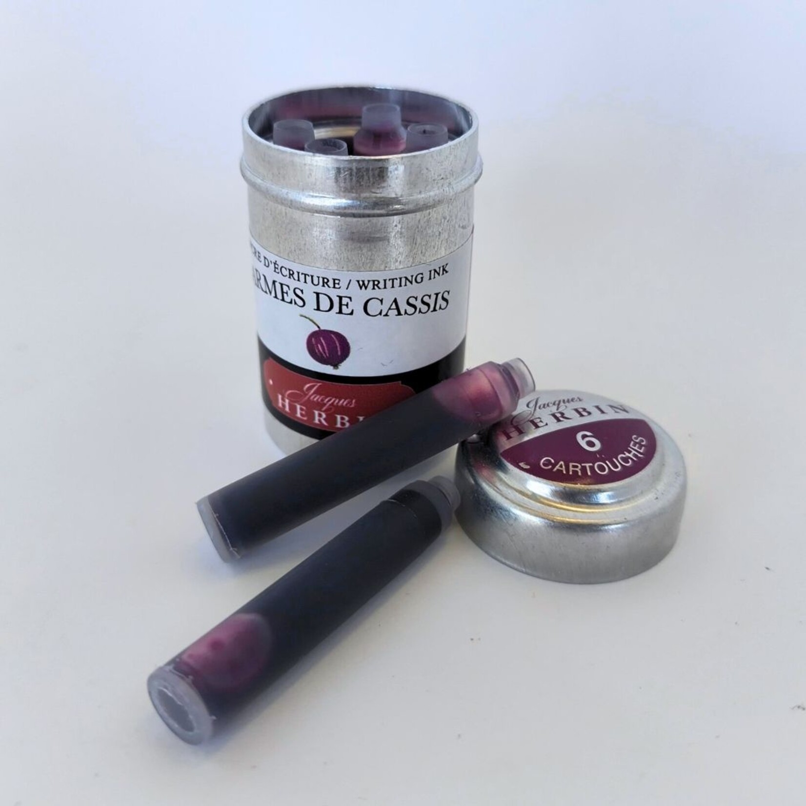 HERBIN INK CARTRIDGE REFILL 6/PK BLACKCURRANT TEARS