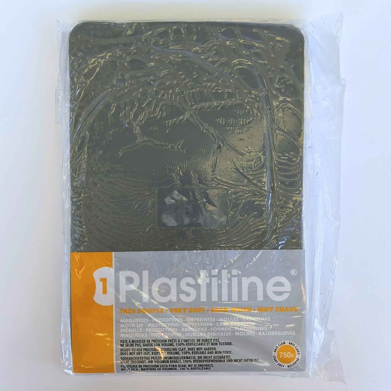 CLAIREFONTAINE PLASTILINE VERY SOFT 750G LIGHT GREY