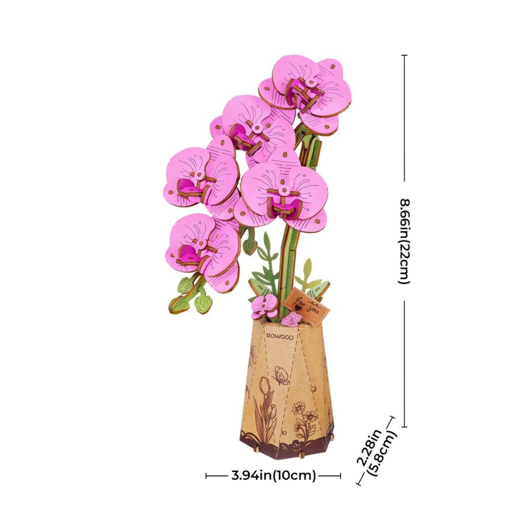 ROWOOD 3D WOODEN PUZZLE PURPLE MOTH ORCHID