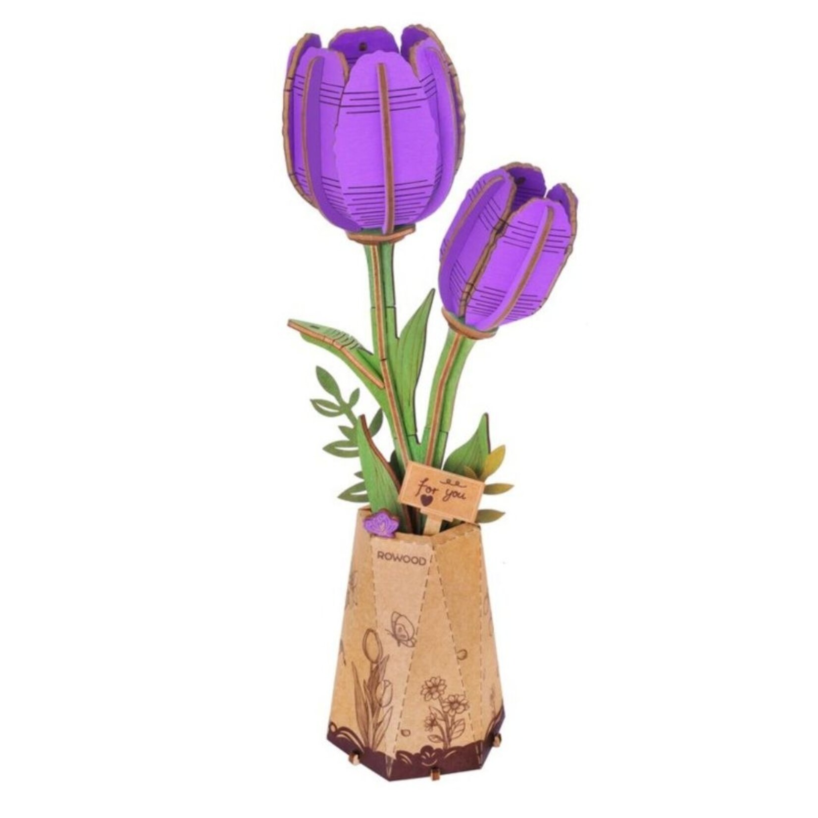 ROWOOD 3D WOODEN PUZZLE PURPLE TULIP