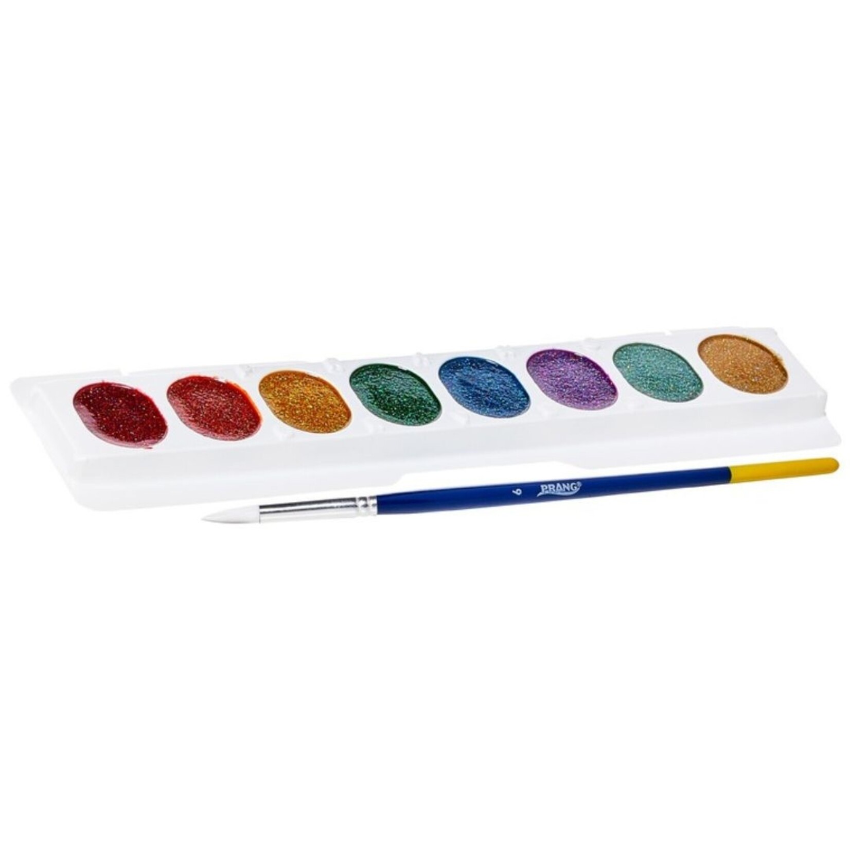 PRANG SEMI-MOIST WASHABLE WATERCOLOURS 8/SET GLITTER
