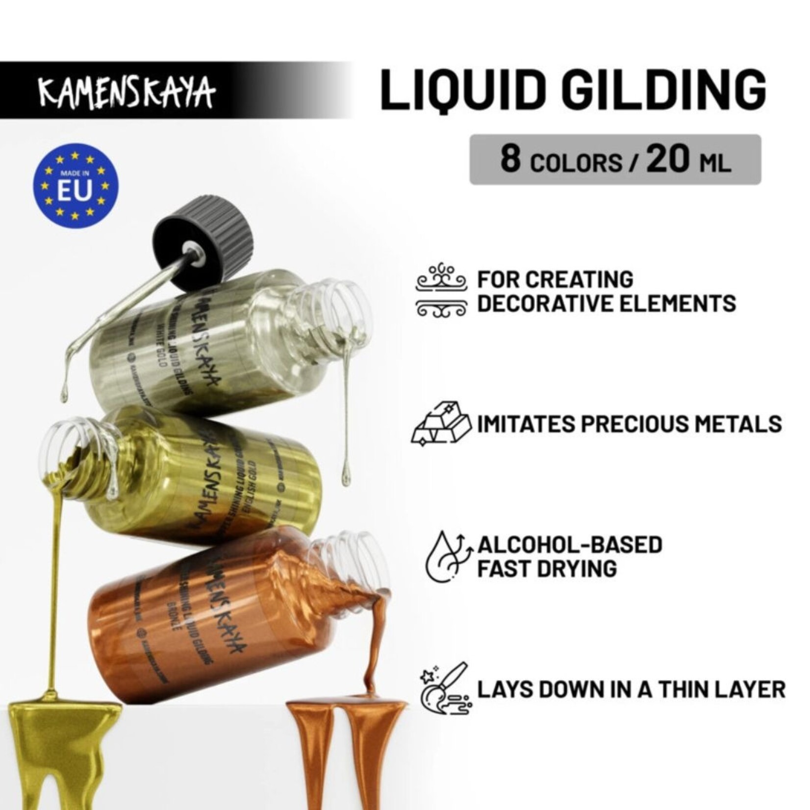 KAMENSKAYA SUPER SHINING GILDING LIQUID 20ML BRIGHT GOLD