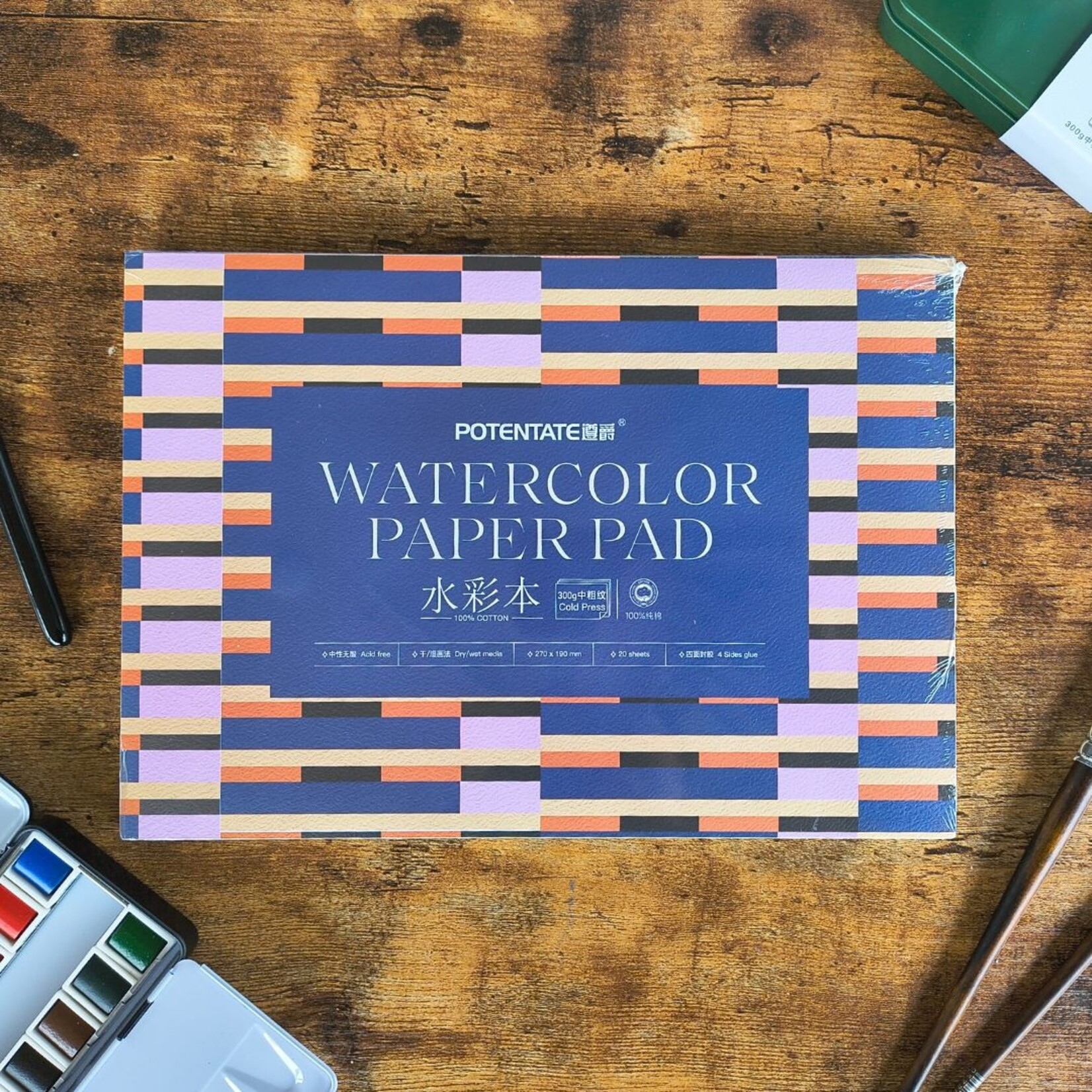 POTENTATE WATERCOLOUR BLOCK 140LB CP 7.4X10.6" 20/SHT