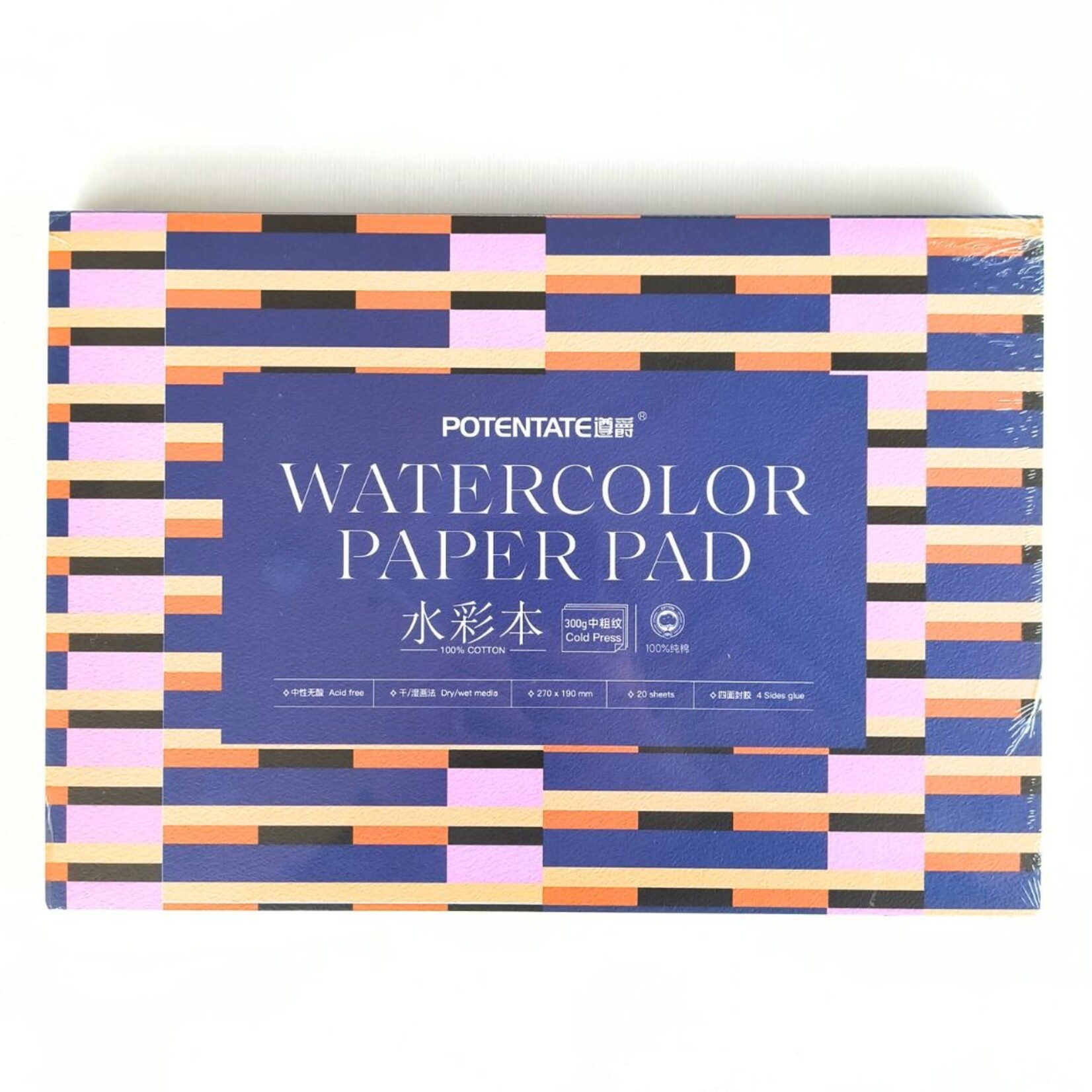 POTENTATE WATERCOLOUR BLOCK 140LB CP 7.4X10.6" 20/SHT