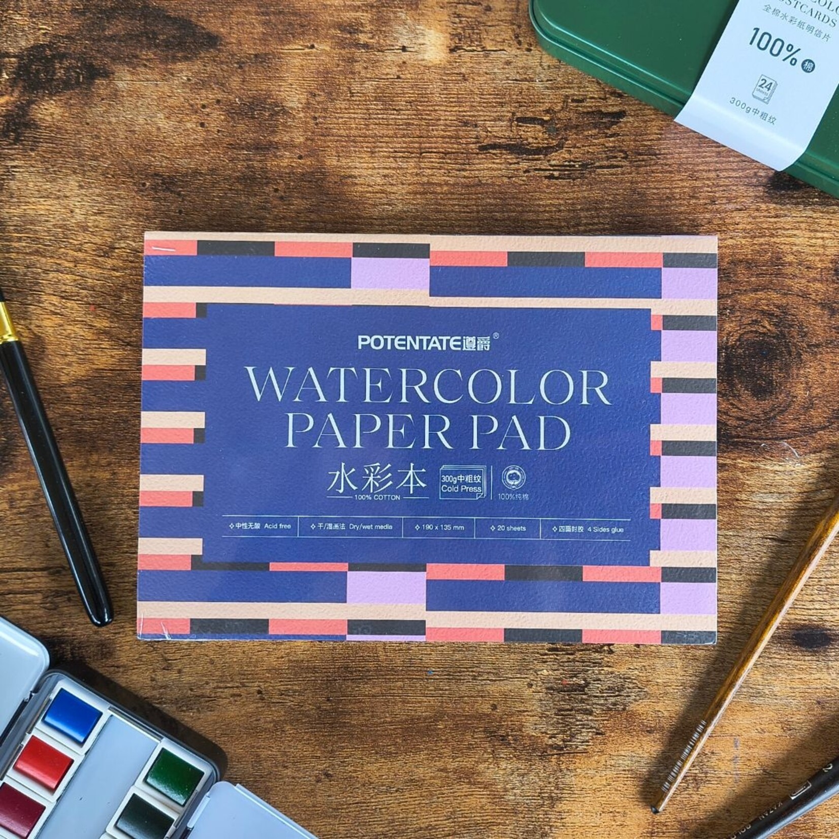 POTENTATE WATERCOLOUR BLOCK 140LB CP 5.3x7.4" 20/SHT