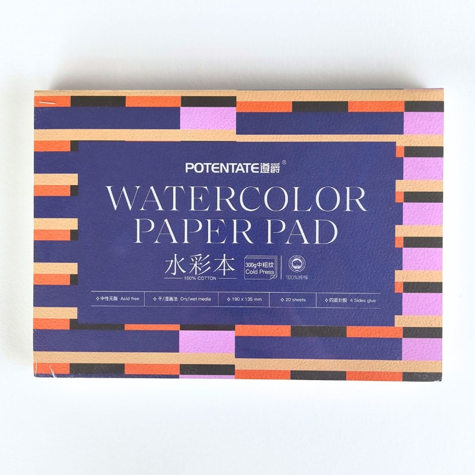 POTENTATE WATERCOLOUR BLOCK 140LB CP 5.3x7.4" 20/SHT