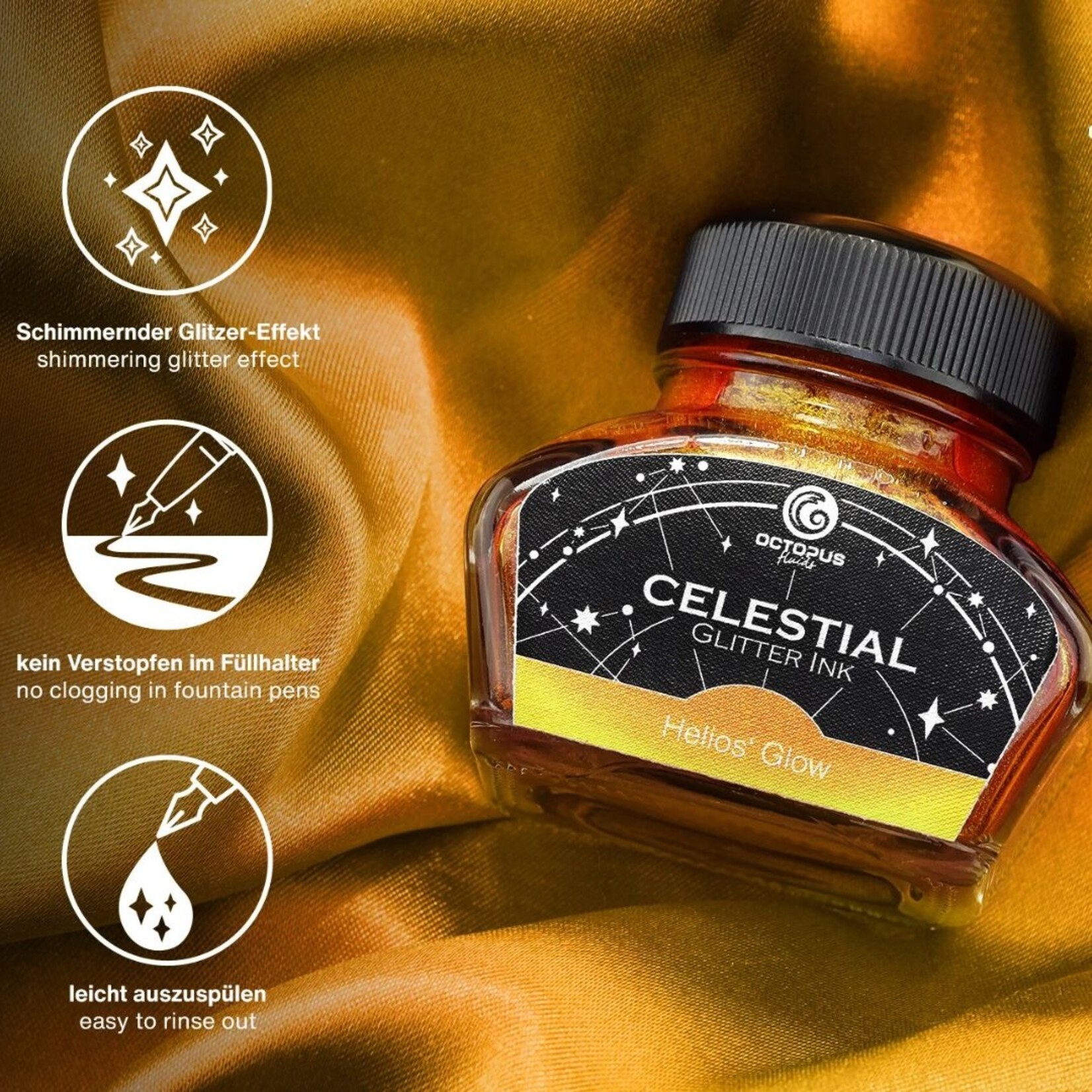 OCTOPUS CELESTIAL GLITTER INK 30ML HELIO'S GLOW