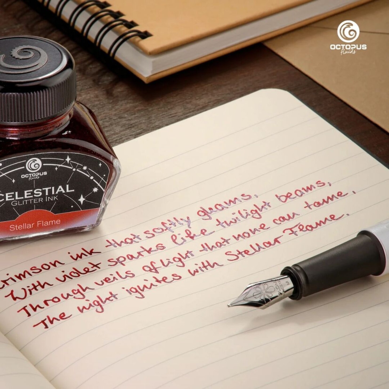 OCTOPUS CELESTIAL GLITTER INK 30ML STELLAR FLAME