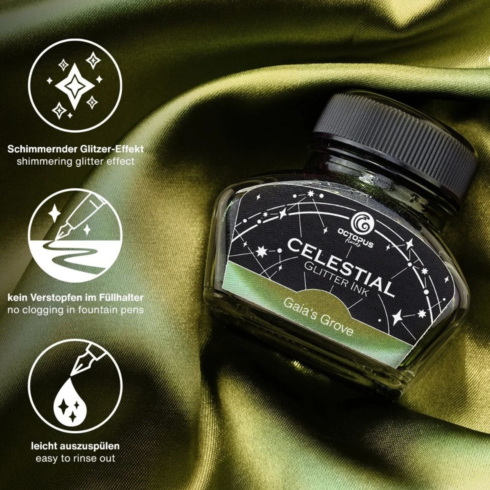 OCTOPUS CELESTIAL GLITTER INK 30ML GAIA'S GROVE