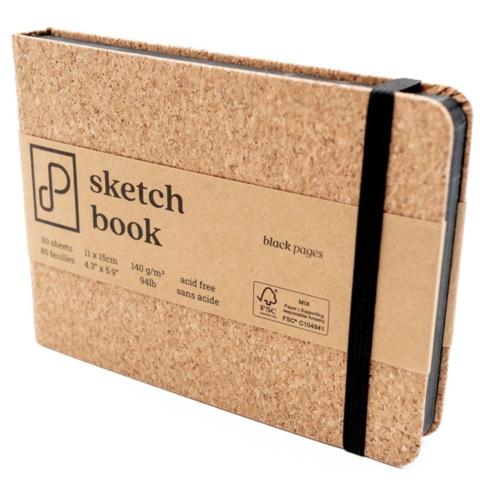 PRISM STUDIO CORK SKETCHBOOK 4.3X5.9" 80/SHT BLACK PAGES