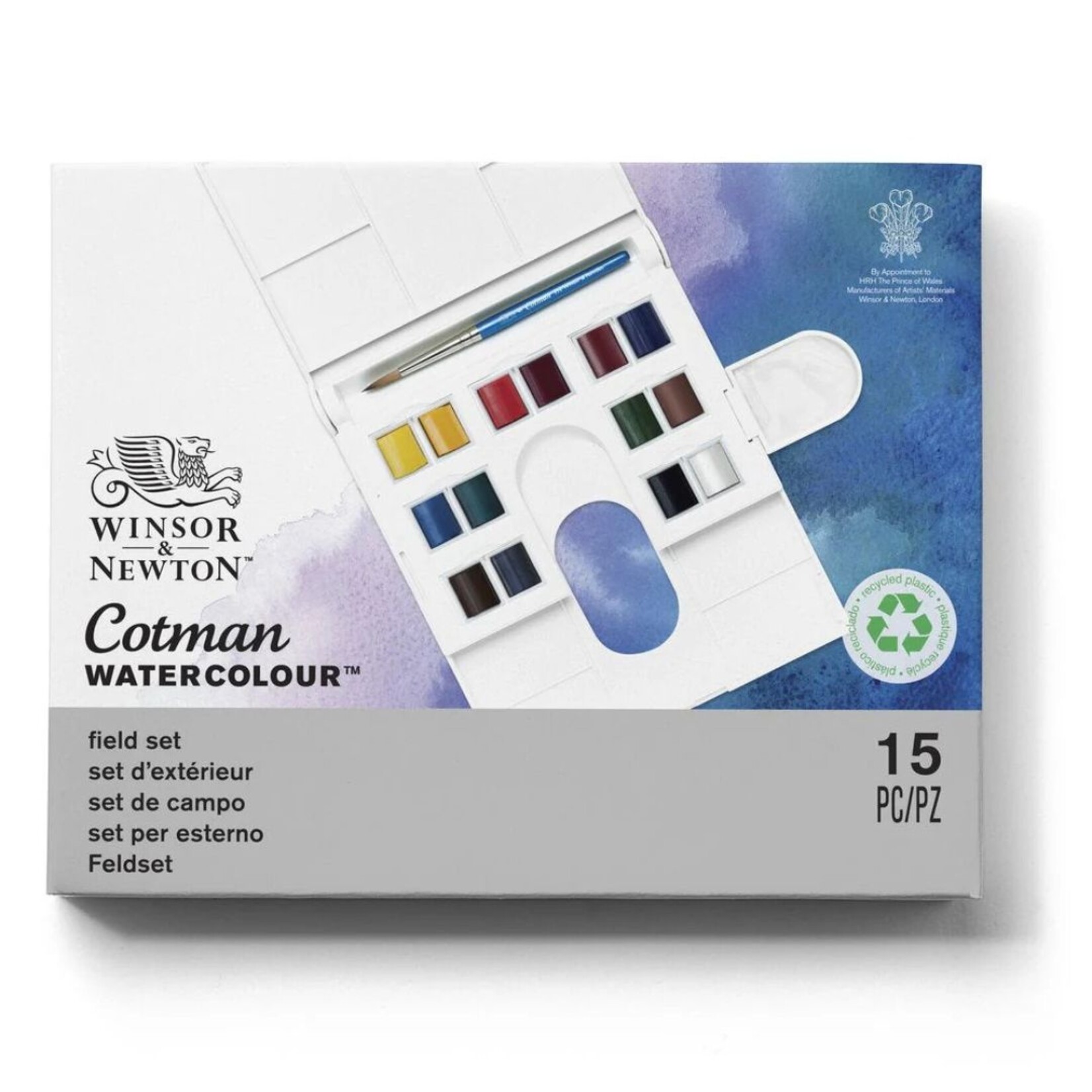WINSOR NEWTON COTMAN WATERCOLOUR COMPACT HALF PAN 15/SET