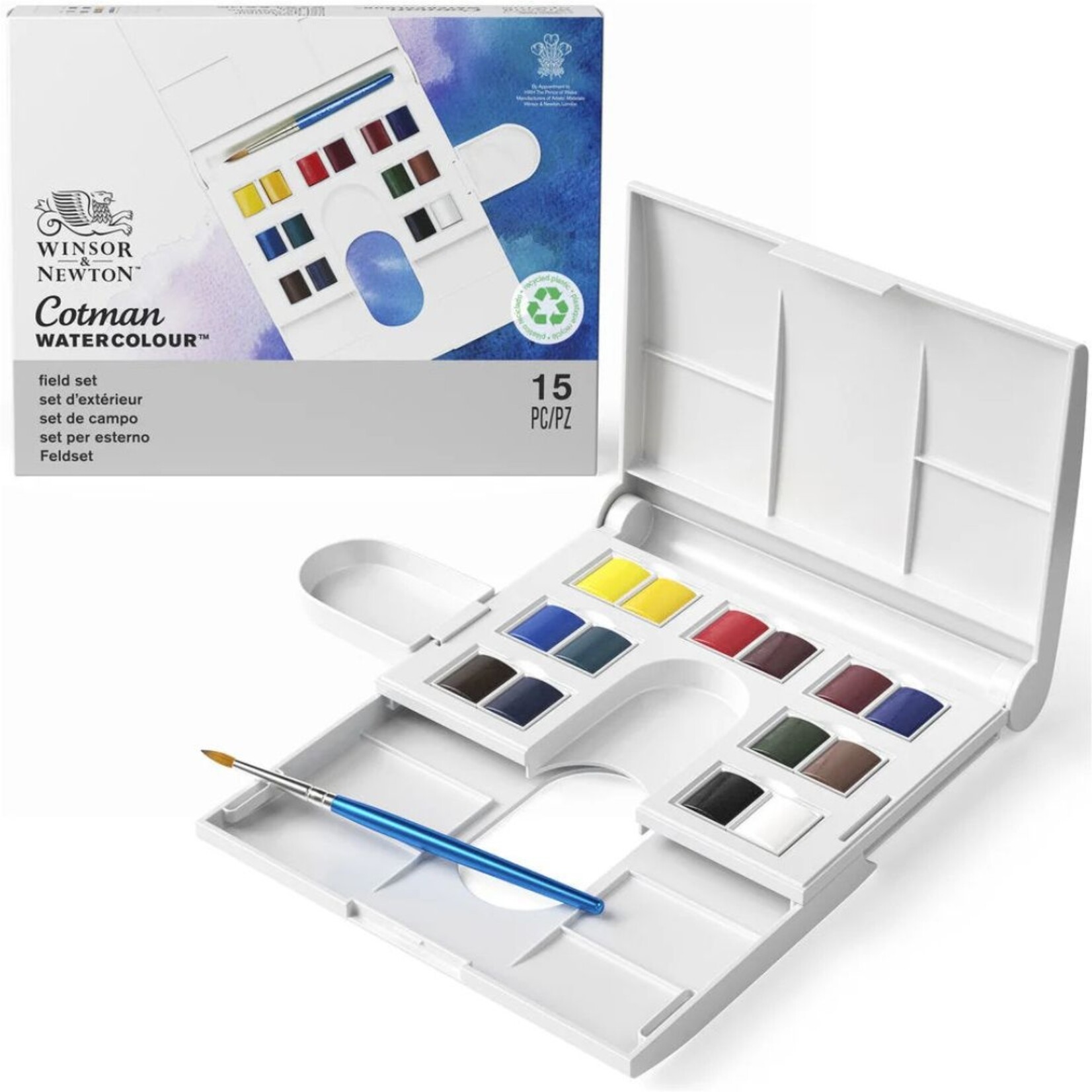 WINSOR NEWTON COTMAN WATERCOLOUR COMPACT HALF PAN 15/SET