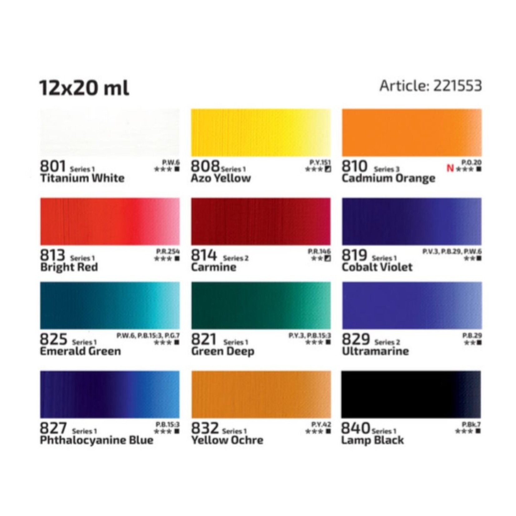 ROSA GALLERY GOUACHE 20ML 12/SET
