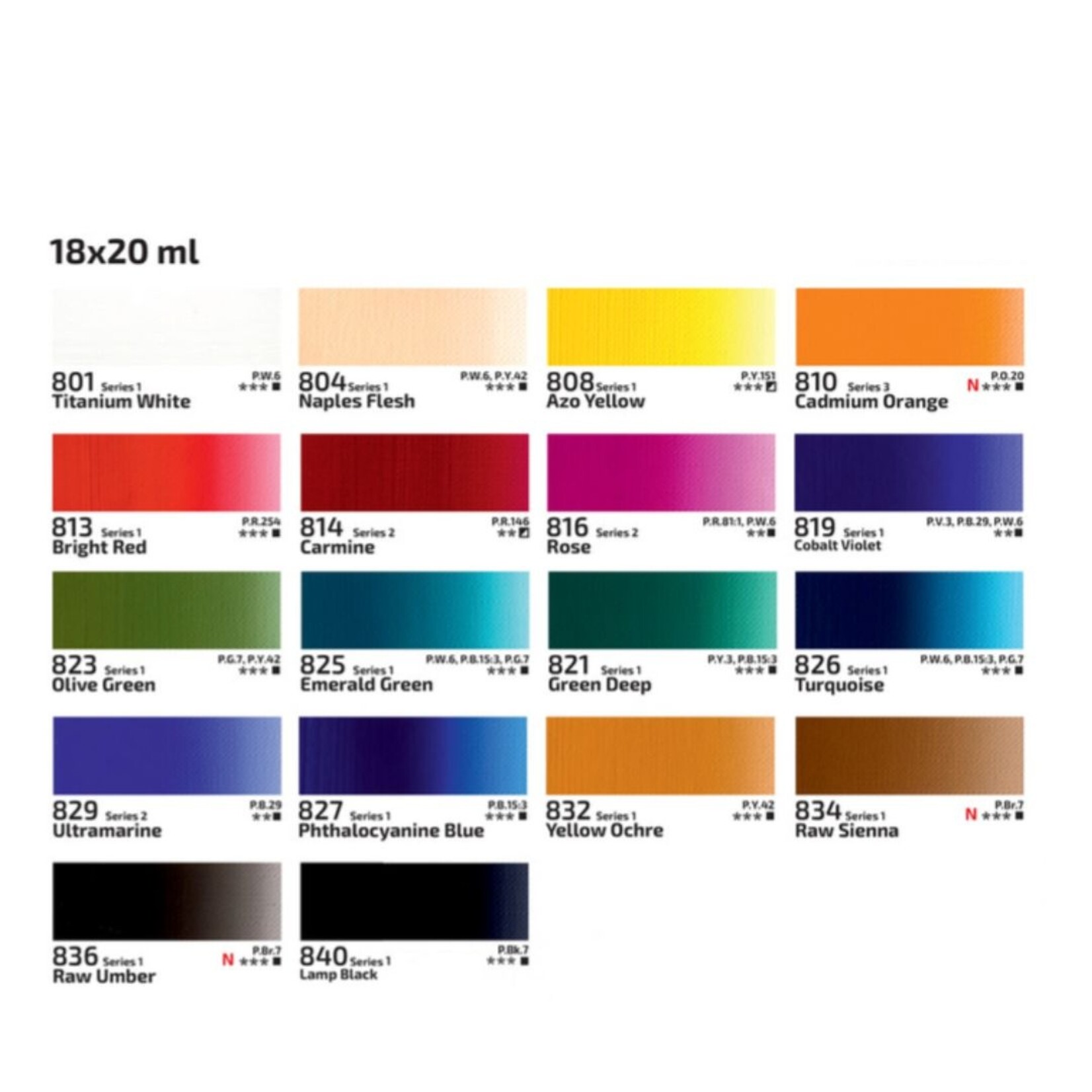 ROSA GALLERY GOUACHE 20ML 18/SET