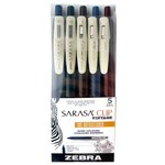 ZEBRA SARASA CLIP VINTAGE 0.5MM DARK COLOURS SET/5