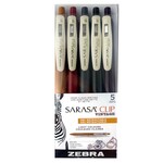 ZEBRA SARASA CLIP VINTAGE 0.5MM LIGHT COLOURS SET/5