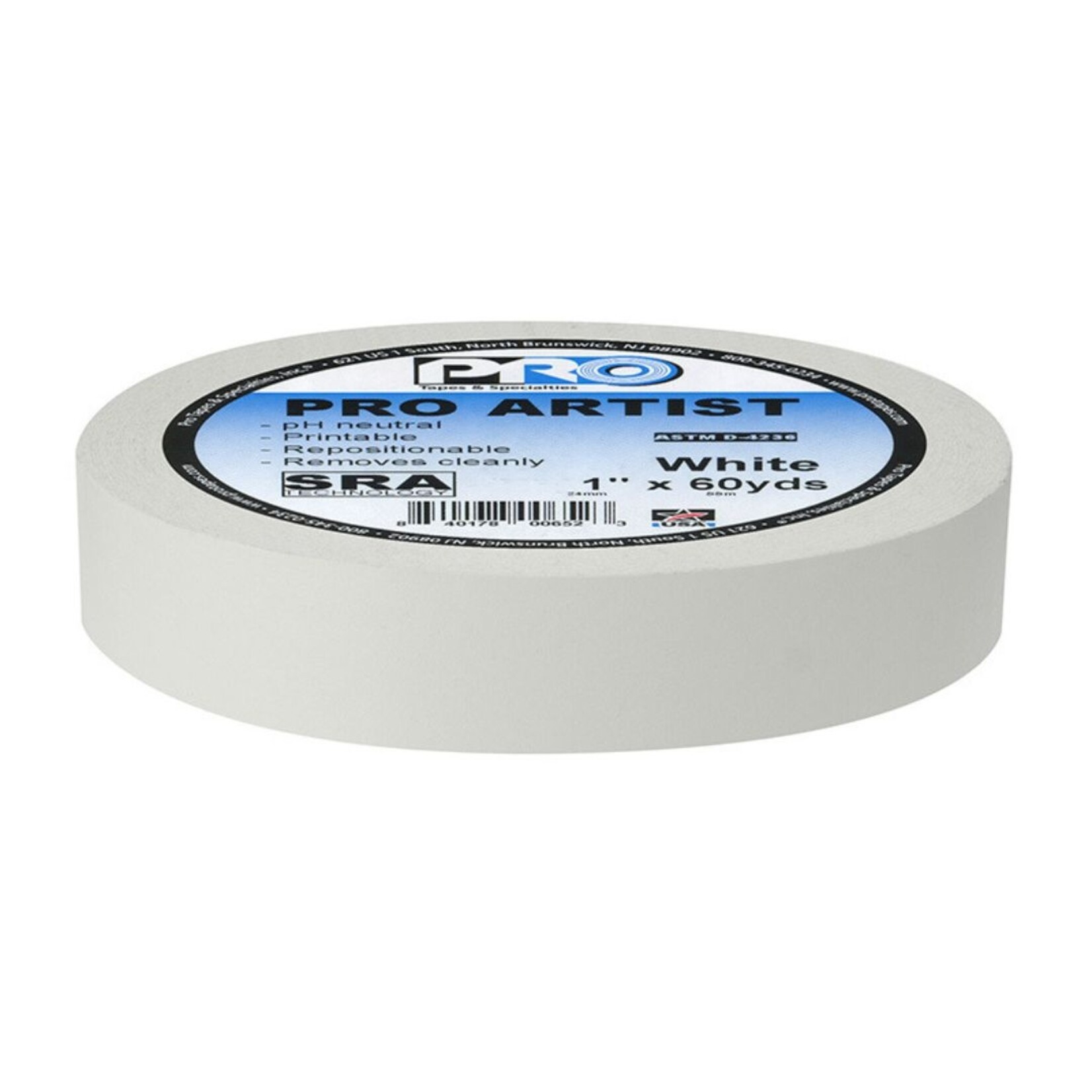 PRO ARTIST TAPE WHITE 60YDS 1"