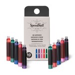 SPEEDBALL FOUNTAIN PEN INK CARTRIDGES ASSORTED SET/10