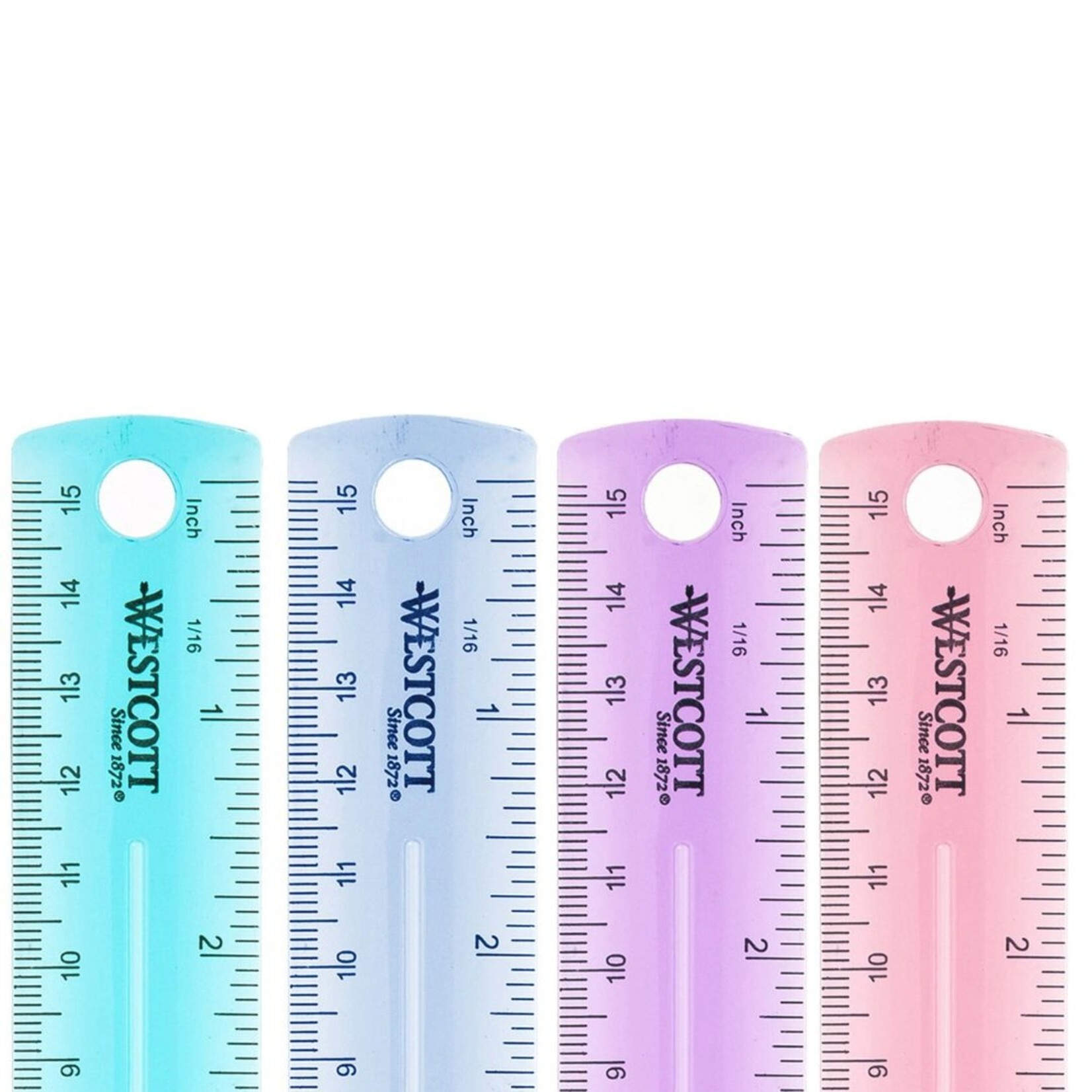 WESTCOTT RULER PLASTIC 6" ASSORTED COLOURS