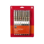 PIGMA MICRON PEN LIGHT & DARK GREY SET/8