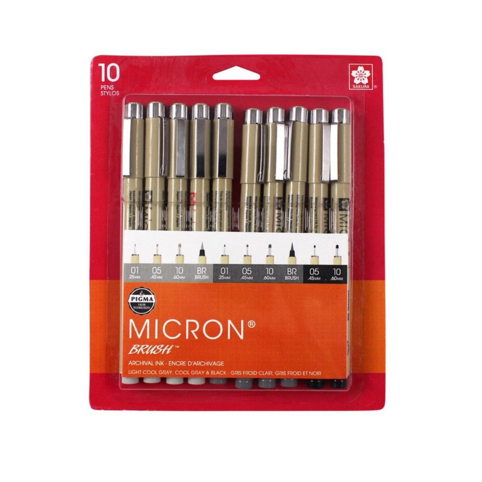 PIGMA MICRON PEN SHADE AND LINE GREY SET/10