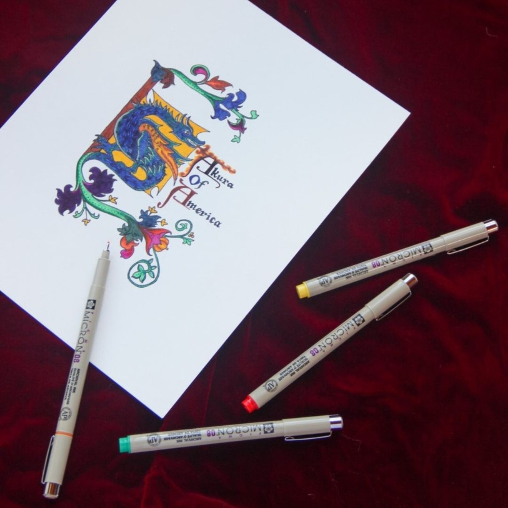 PIGMA MICRON PEN 08 ASSORTED COLOUR SET/8