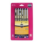PIGMA MICRON PEN PN ASSORTED COLOURS SET/6
