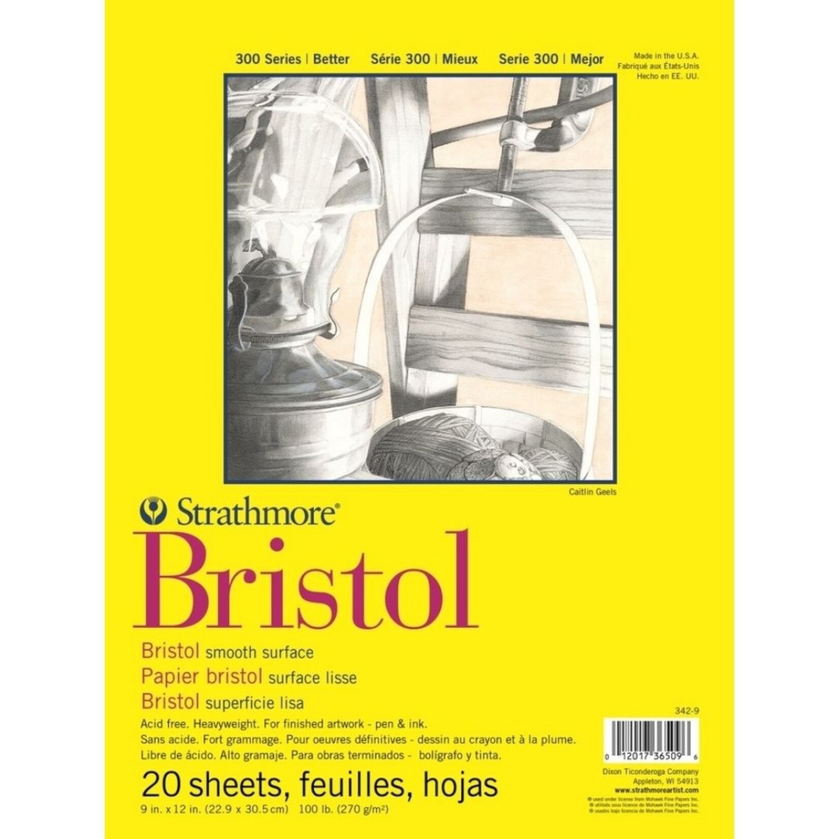 STRATHMORE STRATHMORE 300 SERIES BRISTOL PAD SMOOTH 100LB 9X12