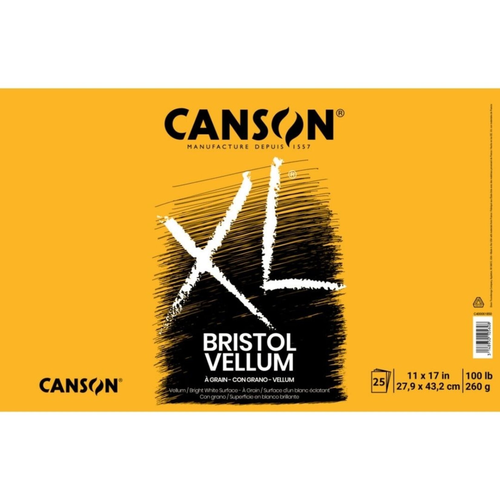 CANSON XL BRISTOL PAD VELLUM 100LB 11X17