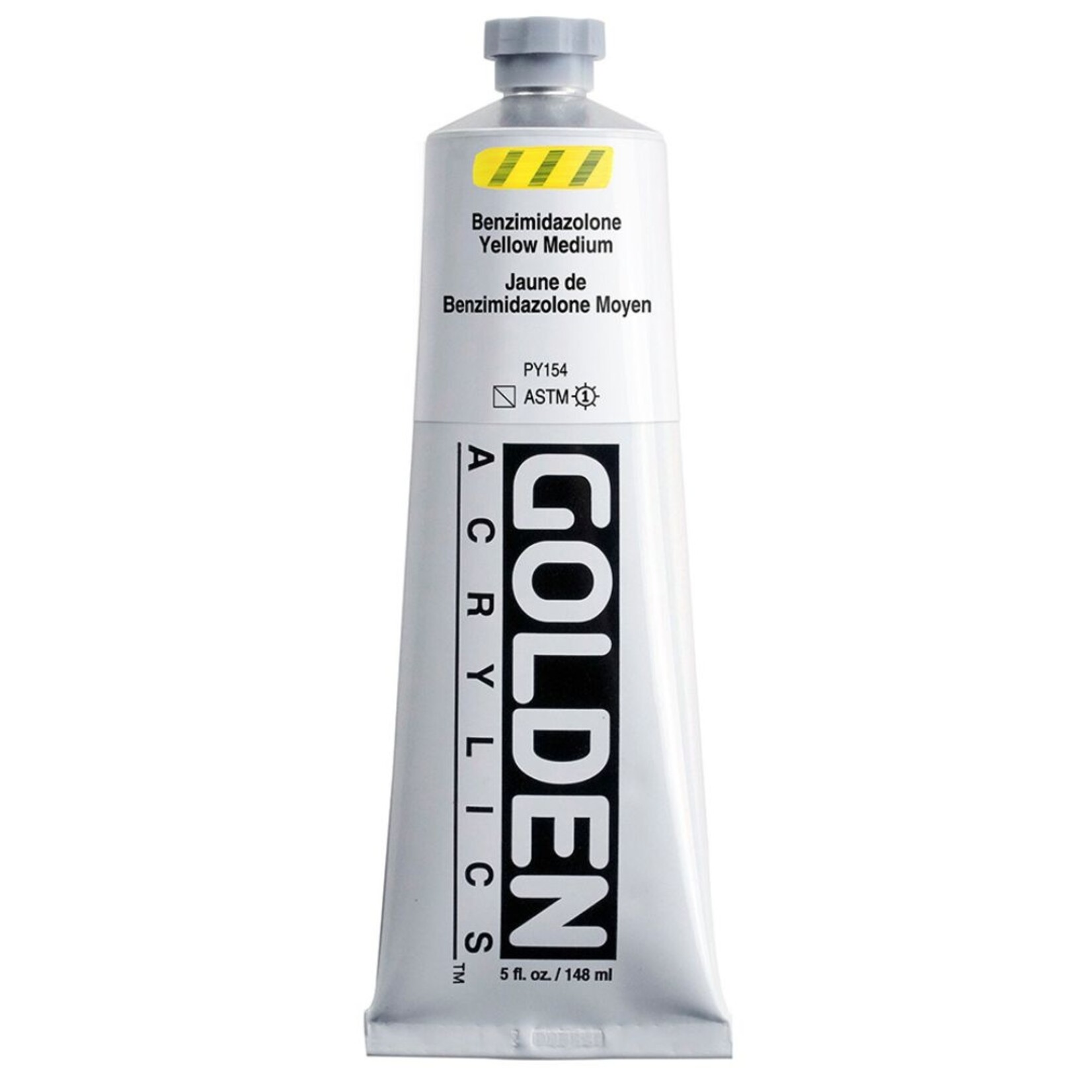 GOLDEN HEAVY BODY ACRYLIC 5OZ BENZIMIDAZOLONE YELLOW MEDIUM