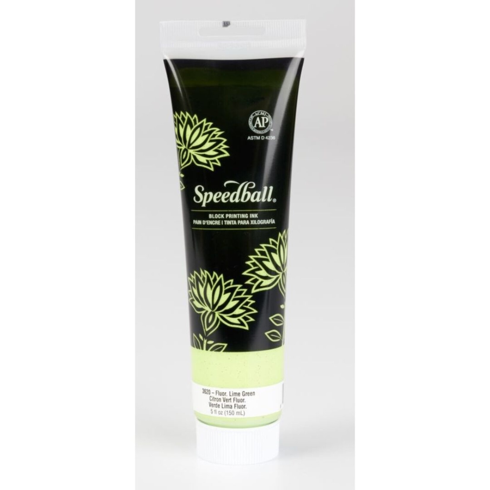 SPEEDBALL BLOCK PRINTING INK WATER SOLUBLE 2.5OZ FLUORESCENT LIME GREEN