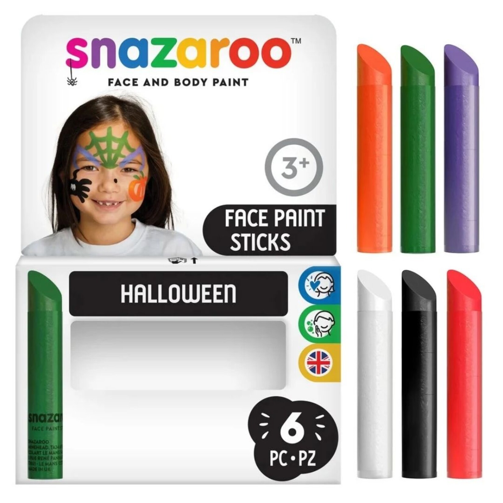 SNAZAROO FACE PAINTING STICKS HALLOWEEN 6/SET
