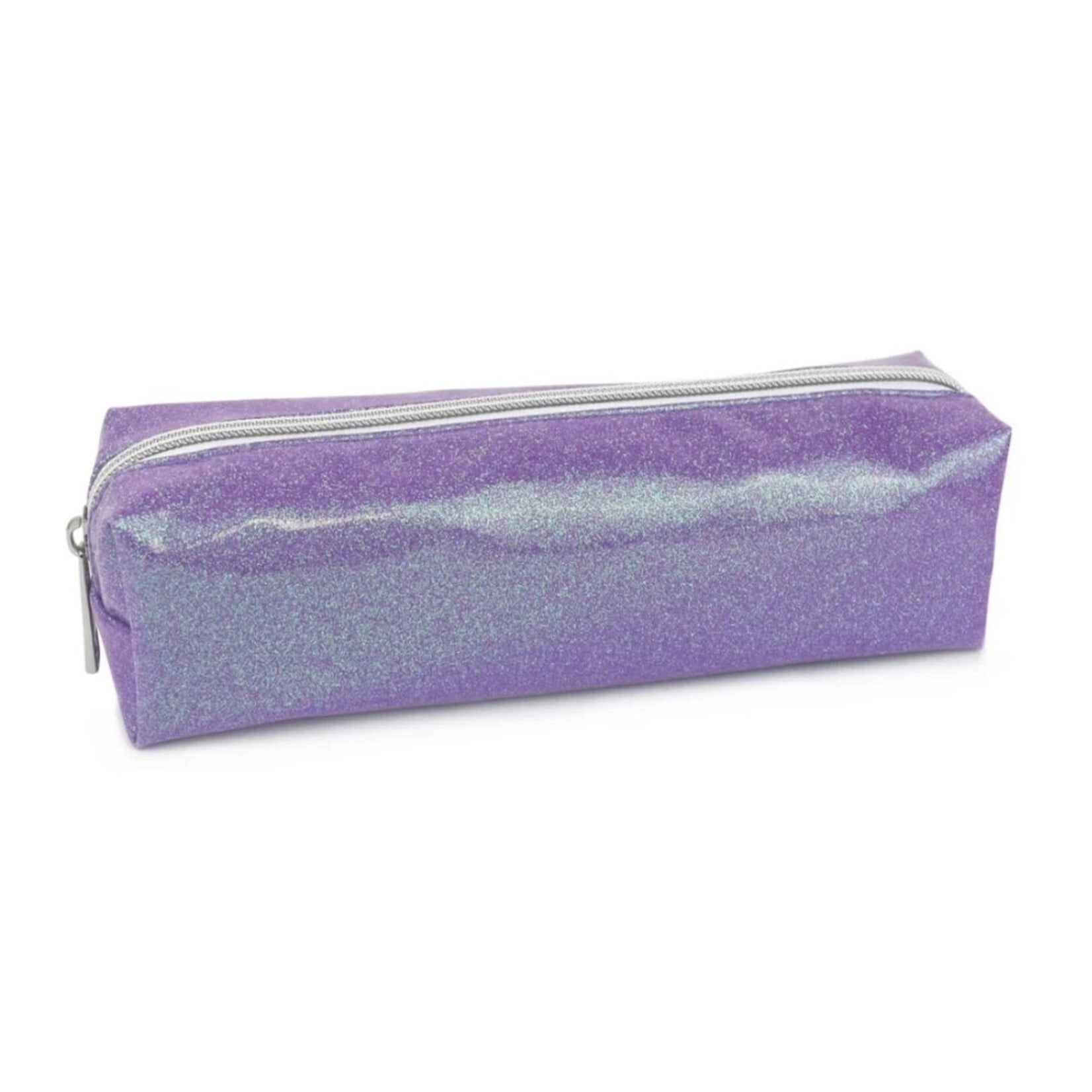 FASHION STATIONERY PURPLE GLITTER PENCIL CASE