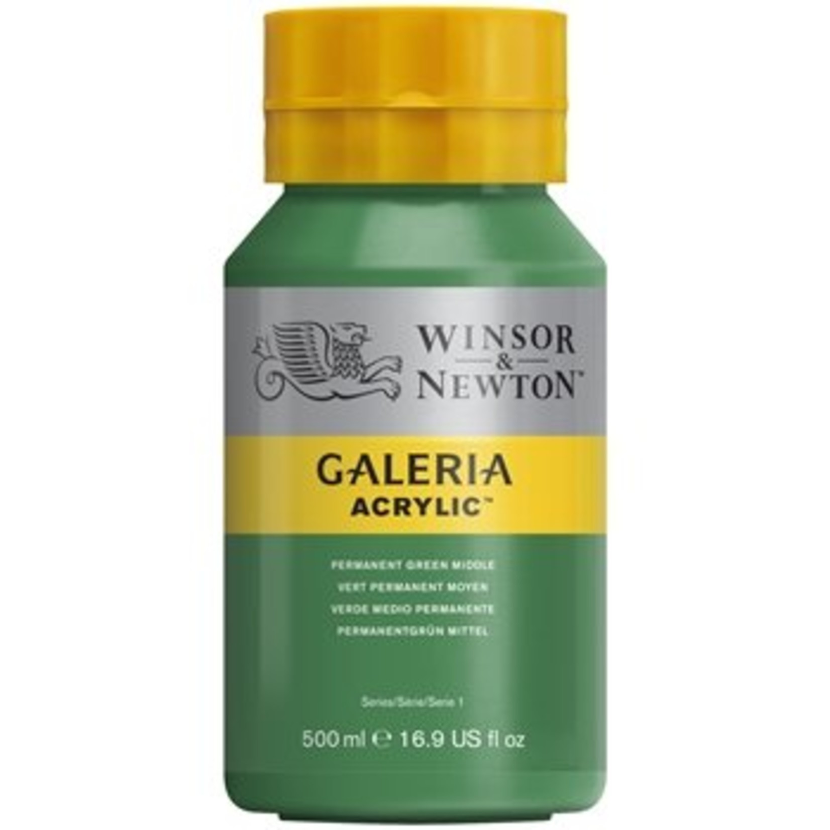 WINSOR NEWTON WINSOR & NEWTON GALERIA ACRYLIC 16OZ PERMANENT GREEN MIDDLE