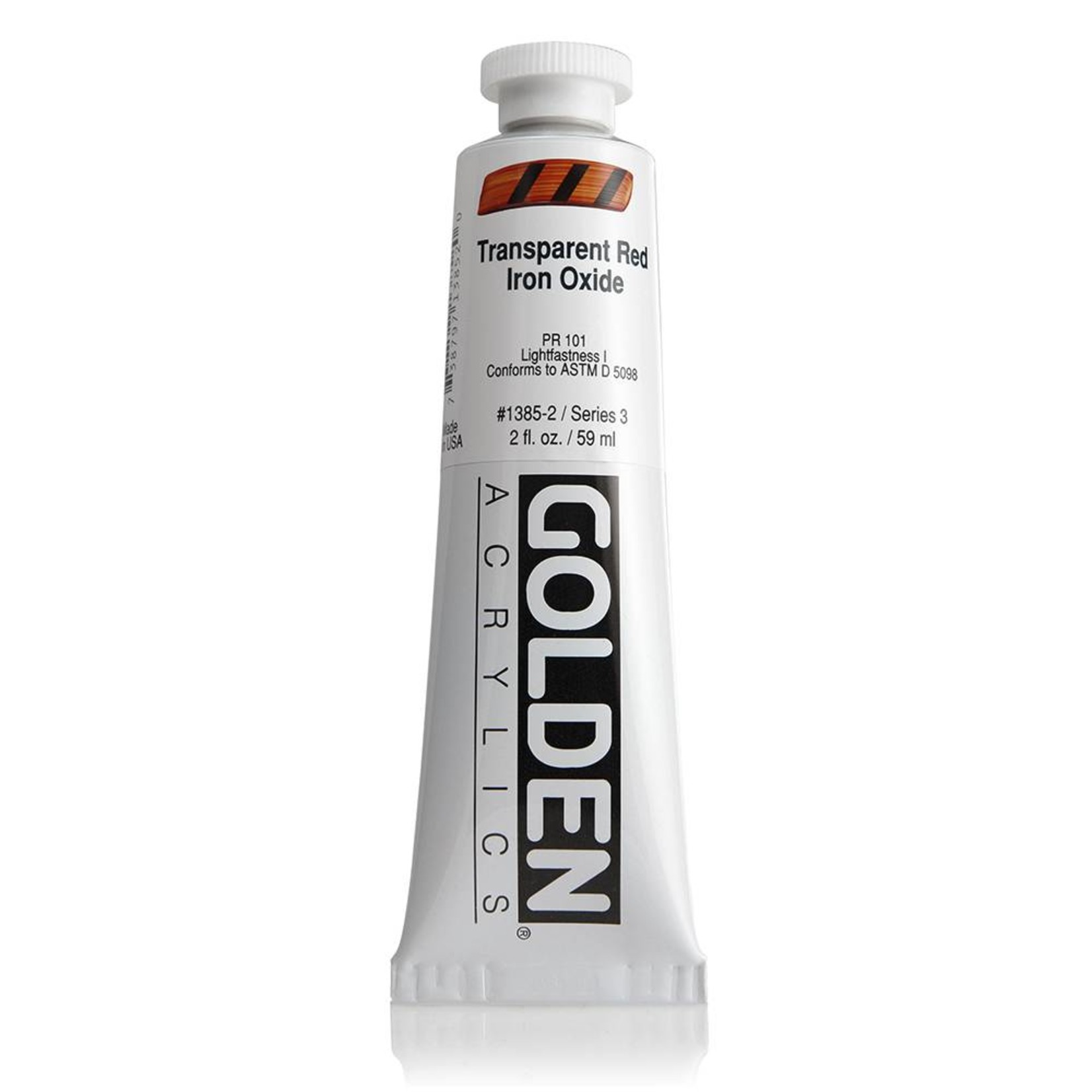 GOLDEN GOLDEN HEAVY BODY ACRYLIC 2OZ TRANSPARENT RED IRON OXIDE