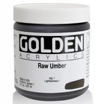 GOLDEN GOLDEN HEAVY BODY ACRYLIC 8OZ RAW UMBER