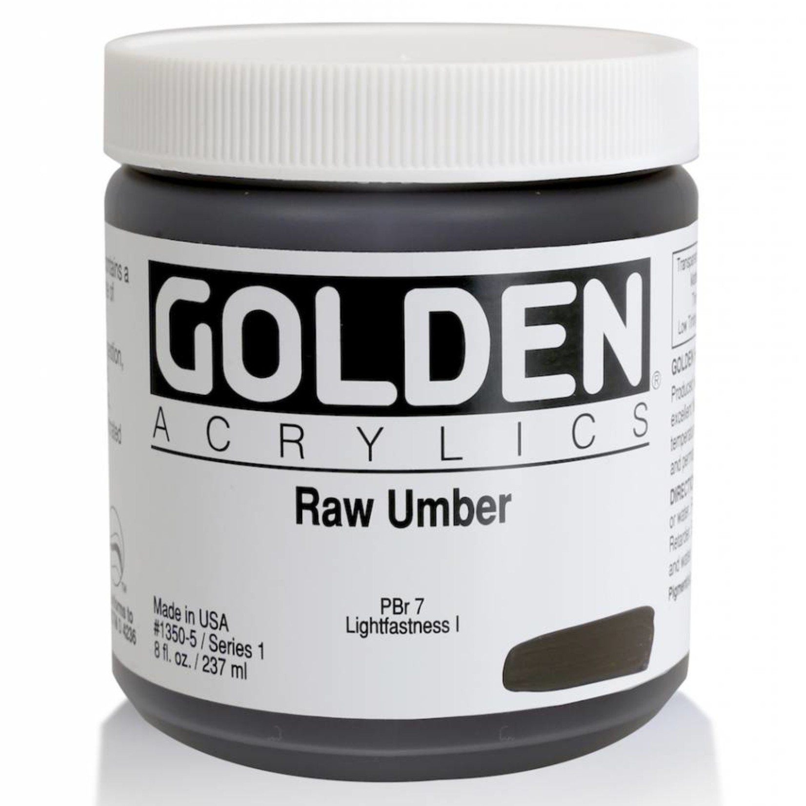 GOLDEN GOLDEN HEAVY BODY ACRYLIC 8OZ RAW UMBER
