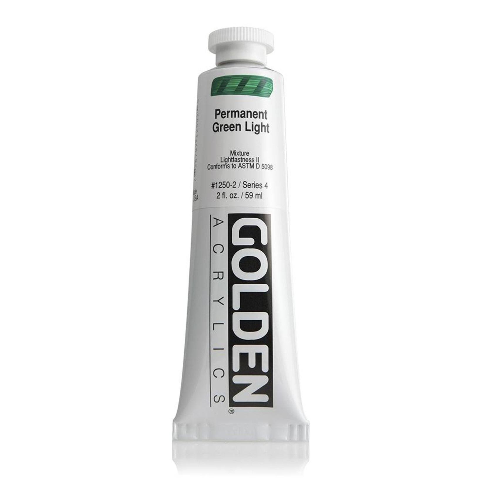 GOLDEN GOLDEN HEAVY BODY ACRYLIC 2OZ PERMANENT GREEN LIGHT