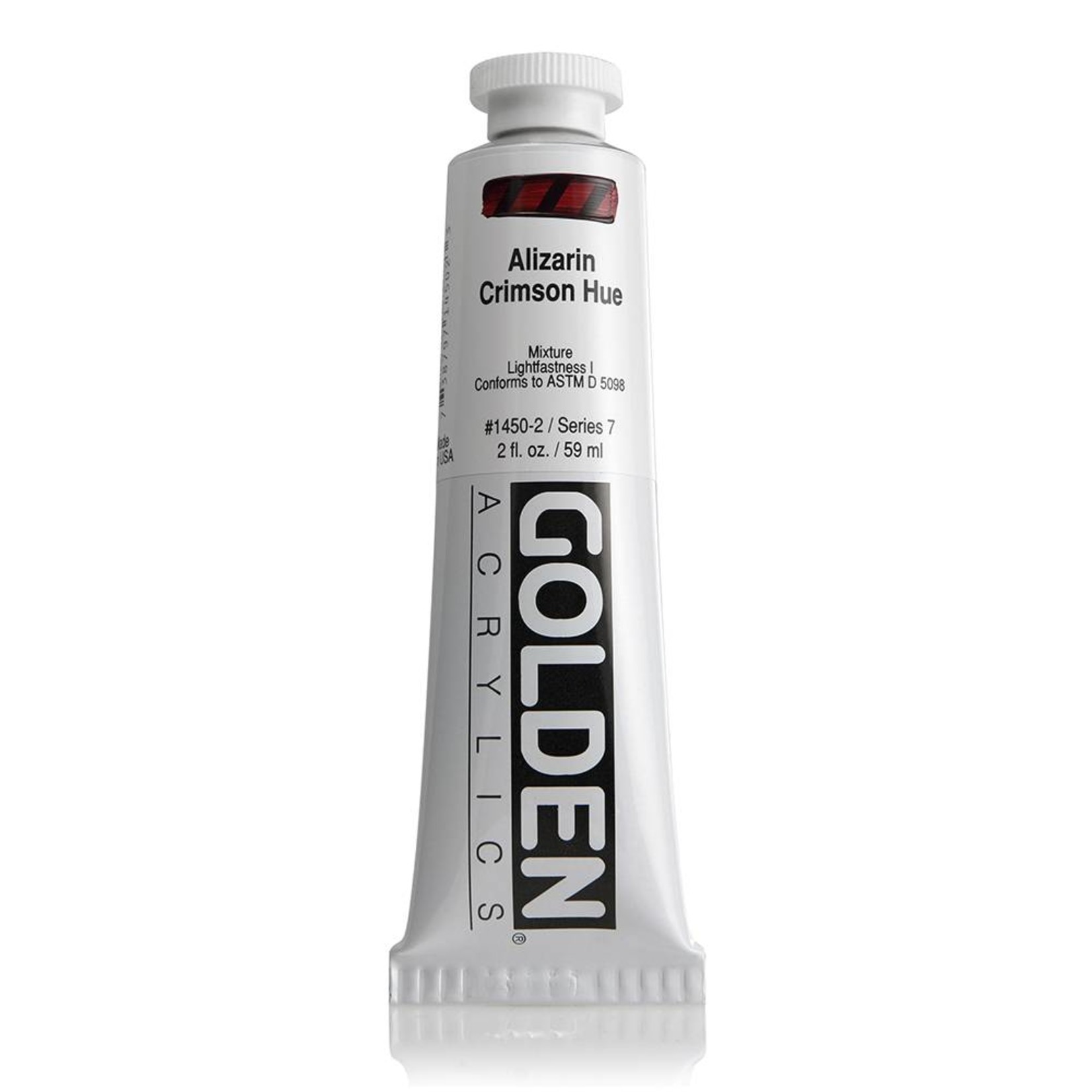 GOLDEN GOLDEN HEAVY BODY ACRYLIC 2OZ ALIZARIN CRIMSON HUE