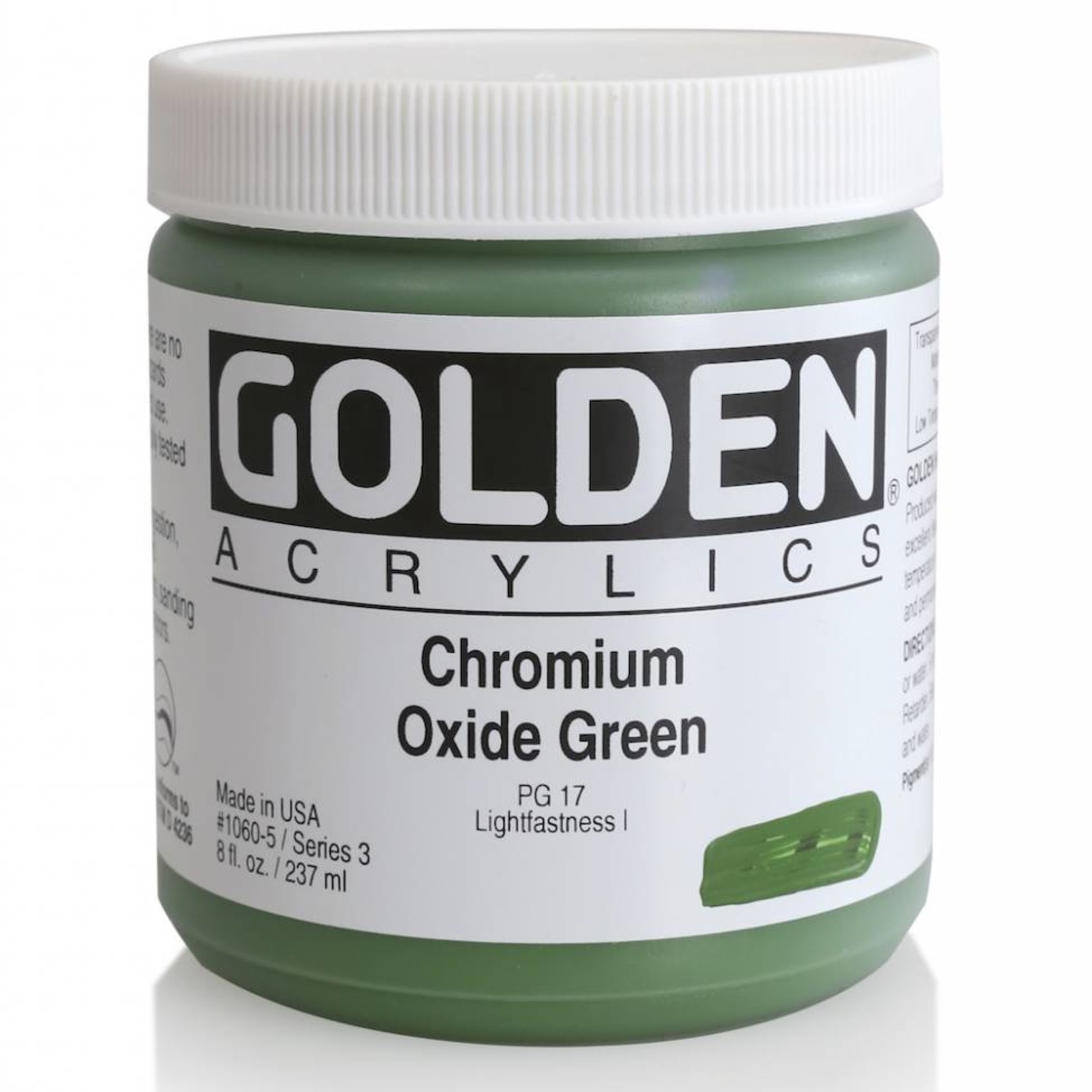 GOLDEN GOLDEN HEAVY BODY ACRYLIC 8OZ CHROMIUM OXIDE GREEN (SPECIAL ORDER)